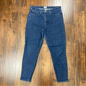 J. Crew Trademark 9" High-Rise Toothpick Jeans Blue Denim Dark Wash Women’s 32.